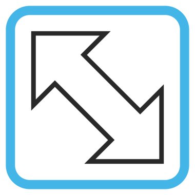 Exchange çapraz vektör simgesi bir çerçeve içinde