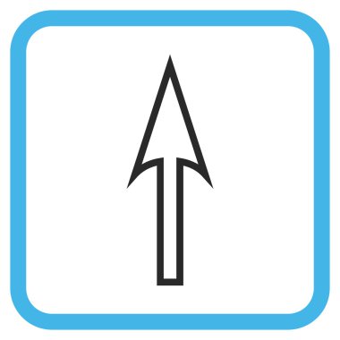 Vektör simgesi bir çerçeve içinde yukarı ok keskin