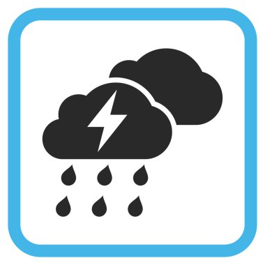 Fırtına bulutları vektör simgesi bir çerçeve içinde