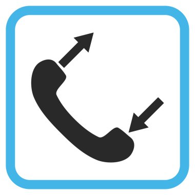 Vektör simgesi bir çerçevede konuşurken telefon