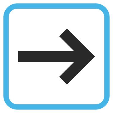 Sağ ok vektör simgesi bir çerçeve içinde