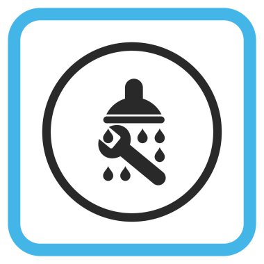 Duş sıhhi tesisat vektör simgesi bir çerçeve içinde