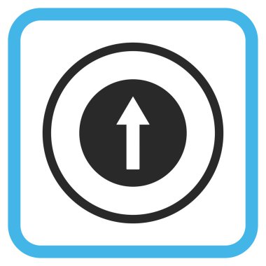 Bir çerçeve içinde yukarı yönlü ok vektör simgesi