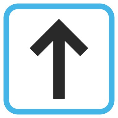 Bir çerçeve içinde yukarı ok vektör simgesi