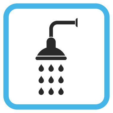 Duş vektör simgesi bir çerçeve içinde