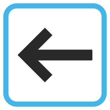 Sol ok vektör simgesi bir çerçeve içinde