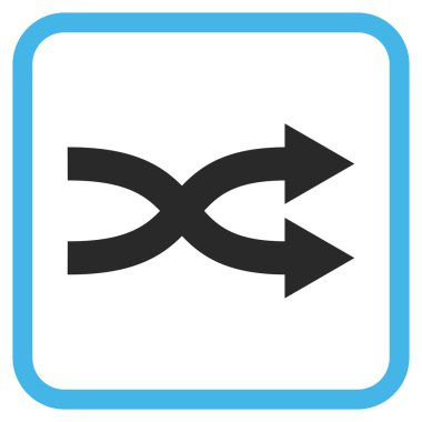 Shuffle okları doğru vektör simgesi bir çerçeve içinde