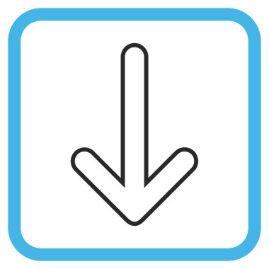 Vektör simgesi bir çerçeve içinde aşağı yönlü ok