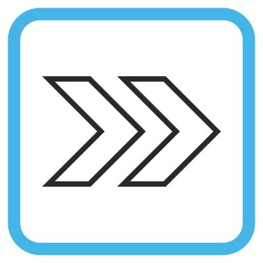 Üst karakter doğru vektör simgesi bir çerçeve içinde