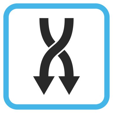 Vektör simgesi aşağı okları bir çerçevede shuffle