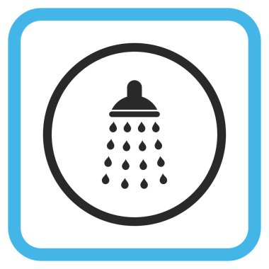 Duş vektör simgesi bir çerçeve içinde