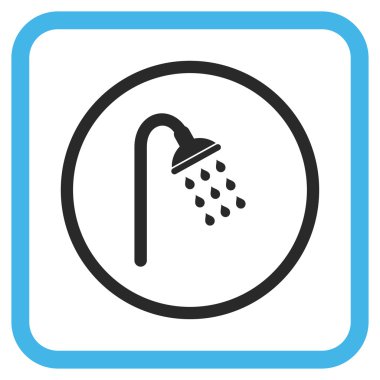 Duş vektör simgesi bir çerçeve içinde