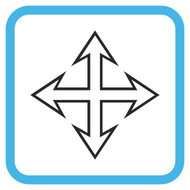 Genişletin okları vektör simgesi bir çerçeve içinde