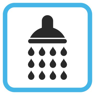 Duş vektör simgesi bir çerçeve içinde