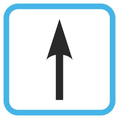 Vektör simgesi bir çerçeve içinde yukarı ok keskin