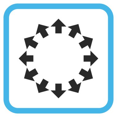 Radyal oklar bir çerçeve içinde simge vektör
