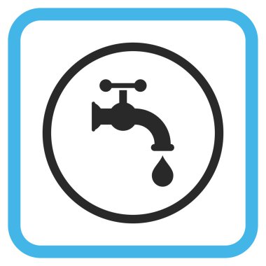 Su dokunun vektör simgesi bir çerçeve içinde