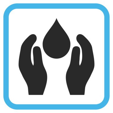 Su bakım vektör simgesi bir çerçeve içinde