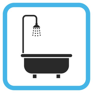 Duş Banyo vektör simgesi bir çerçeve içinde