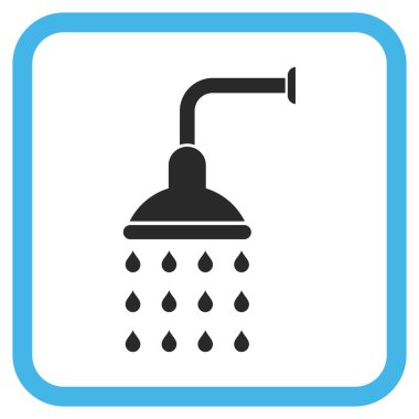 Duş vektör simgesi bir çerçeve içinde