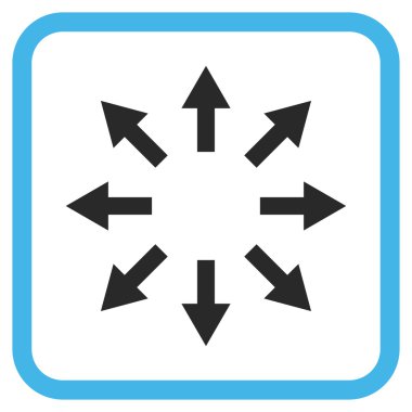 Radyal oklar bir çerçeve içinde simge vektör