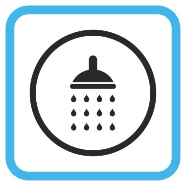 Duş vektör simgesi bir çerçeve içinde