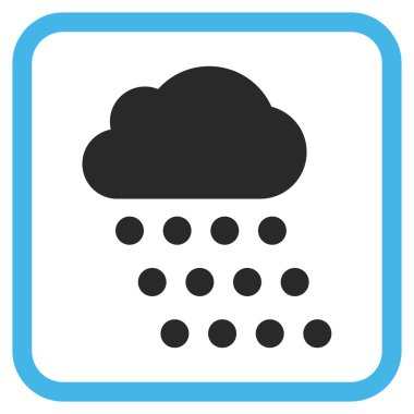 Yağmur bulutu vektör simgesi bir çerçeve içinde