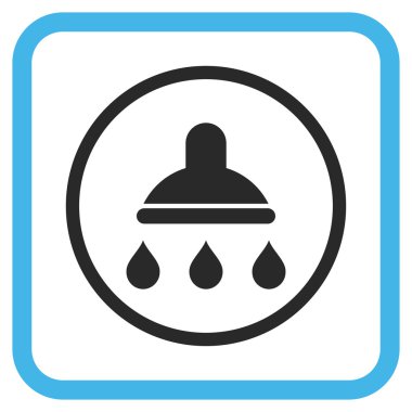 Duş vektör simgesi bir çerçeve içinde