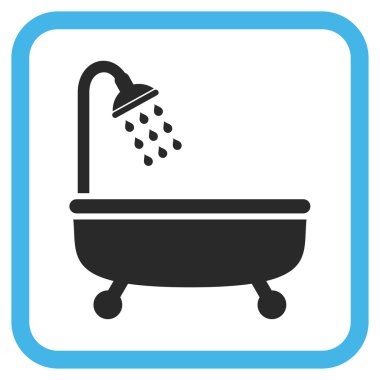 Duş Banyo vektör simgesi bir çerçeve içinde