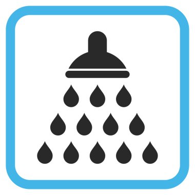 Duş vektör simgesi bir çerçeve içinde