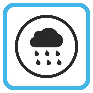 Yağmur bulutu vektör simgesi bir çerçeve içinde