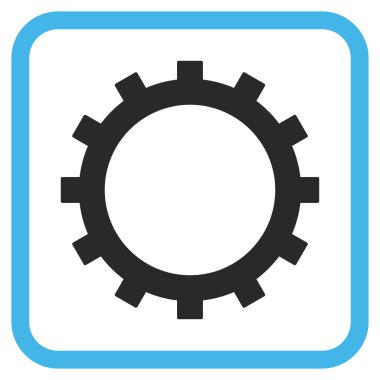 Dişli vektör simgesi bir çerçeve içinde