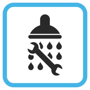 Duş sıhhi tesisat vektör simgesi bir çerçeve içinde