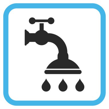 Duş musluk vektör simgesi bir çerçeve içinde