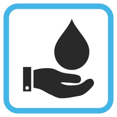 Su Servisi vektör simgesi bir çerçeve içinde