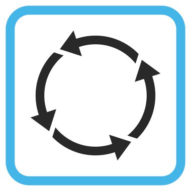 Geri dönüşüm vektör simgesi bir çerçeve içinde