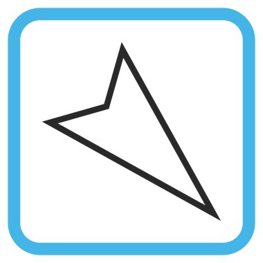 İşaretçi vektör simgesi bir çerçeve içinde aşağı