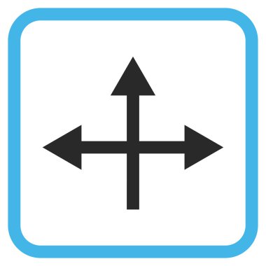 Kavşak yön vektör simgesi bir çerçeve içinde