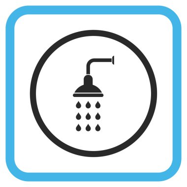 Duş vektör simgesi bir çerçeve içinde