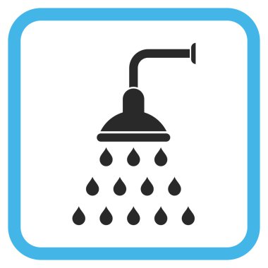Duş vektör simgesi bir çerçeve içinde