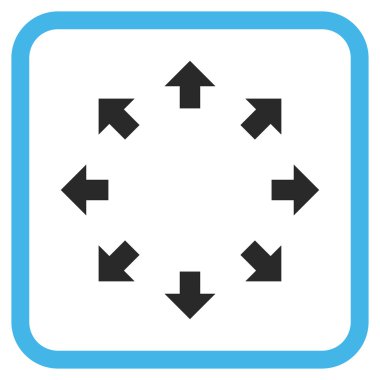 Radyal oklar bir çerçeve içinde simge vektör