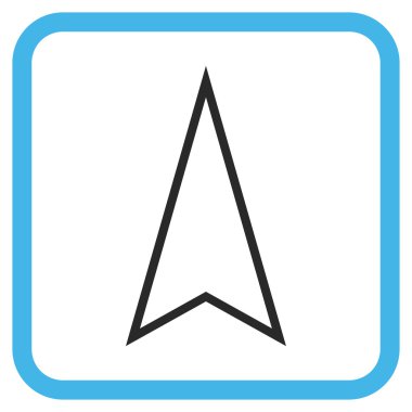 İşaretçi vektör simgesi bir çerçeve içinde yukarı