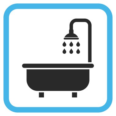 Duş Banyo vektör simgesi bir çerçeve içinde