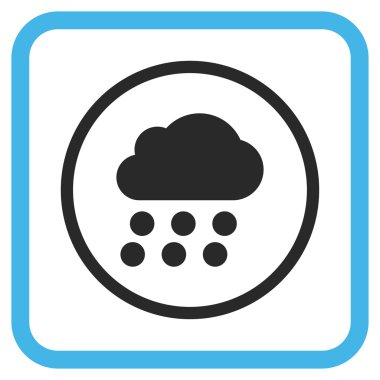 Yağmur bulutu vektör simgesi bir çerçeve içinde