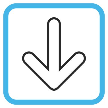Vektör simgesi bir çerçeve içinde aşağı yönlü ok