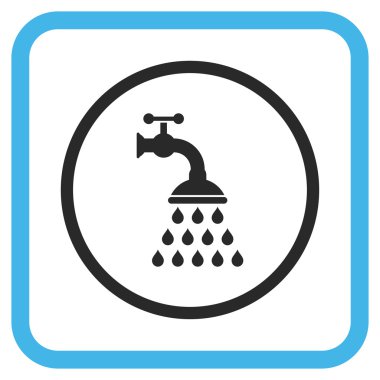 Duş musluk vektör simgesi bir çerçeve içinde