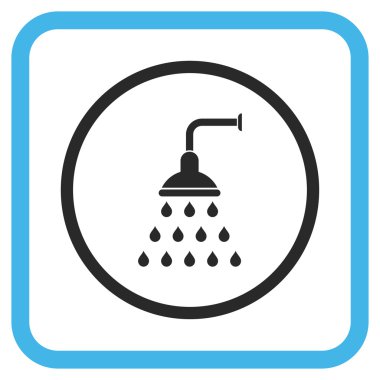 Duş vektör simgesi bir çerçeve içinde