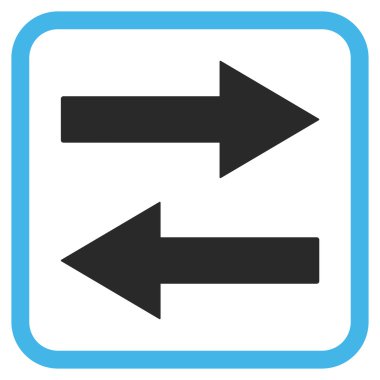 Yatay Çevir ok simge bir çerçeve içinde vektör