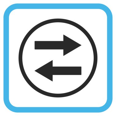 Yatay Çevir ok simge bir çerçeve içinde vektör