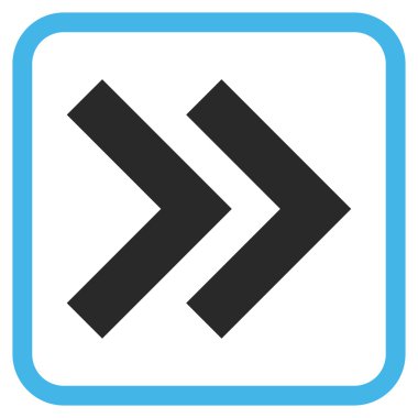 Üst karakter doğru vektör simgesi bir çerçeve içinde